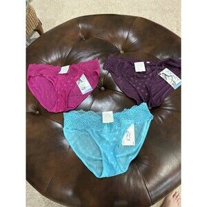 NWT Panties - Jockey Rachel Zoe String Bikini Lace Trim Cheeky Fit Large 3 PAIR